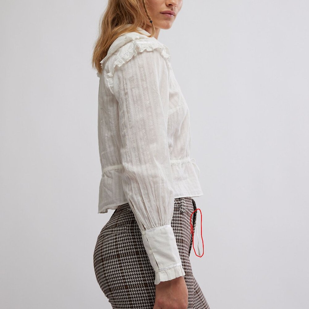 🎉LAST CHANCE🎉 FREE PEOPLE Daybreak Blouse Solid / Optic White - Picture 4 of 9